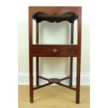 An old reproduction George III mahogany wash stand, 40 cm x 41 cm x 77 cm