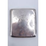 A Victorian silver cigarette case, engraved 'Aug 22nd 1902' surmounted by a monogram, Birmingham,