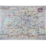A 1948 Paris Metro map, 105 cm x 135 cm