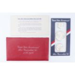 A United States Bicentennial 1779-1976 silver uncirculated coin set, in original envelope with