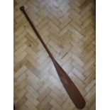 A vintage wooden canoe paddle, 166 cm