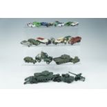 A quantity of diecast toys, comprising Dinky, Corgi, Matchbox, Meccano, Lesney and Brittains,
