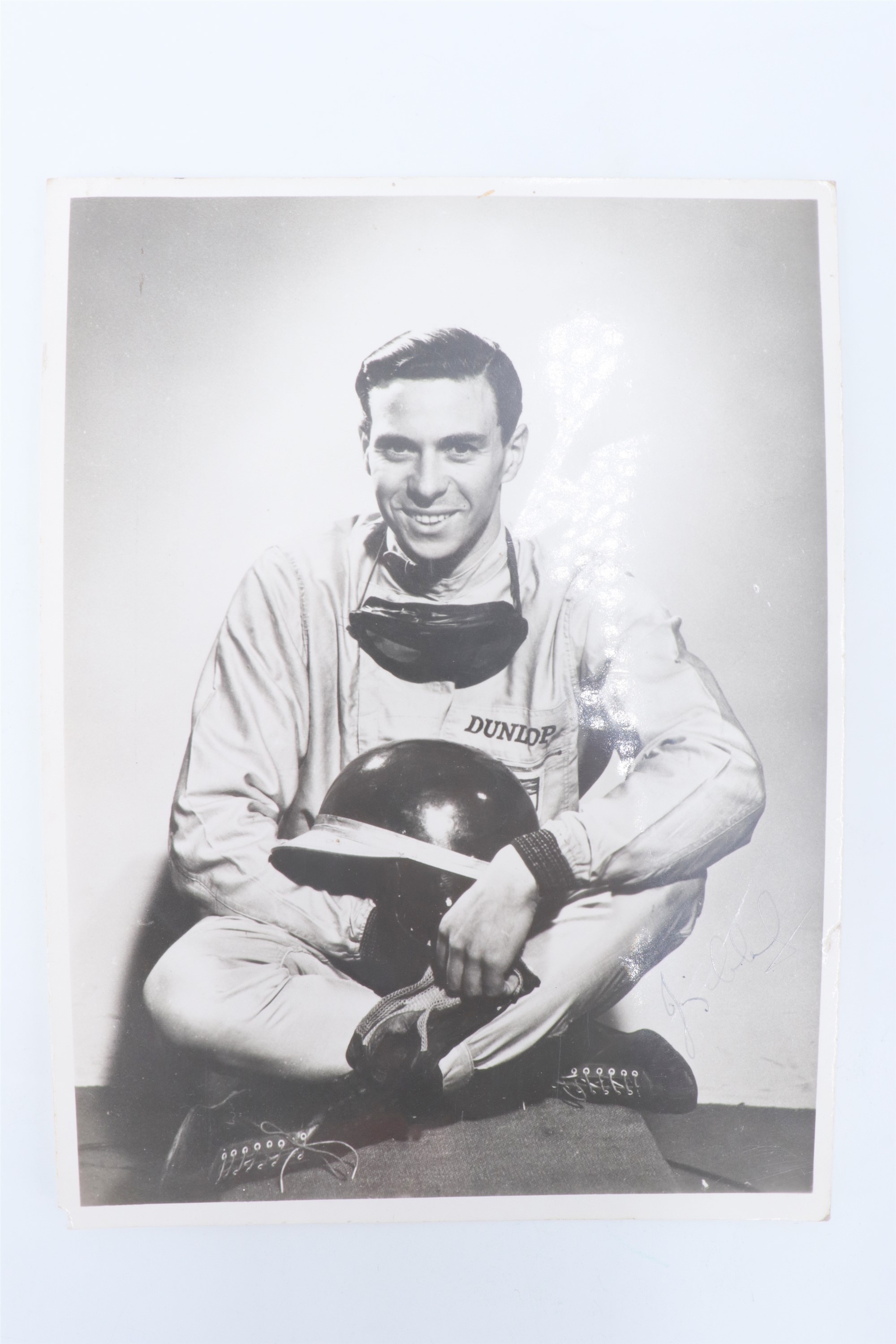 An autographed promotional portrait photograph of racing driver Jim Clarke OBE (1936 - 1968), 8" x - Image 2 of 4