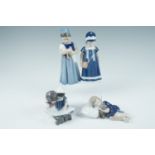 Four Royal Copenhagen figurines, Sleeptime, Girl with Doll, etc, tallest 20 cm