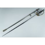 A US Army model 1860 staff and field officers' sword, the ricasso stamped CGS and etched "