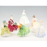 Six Royal Doulton figurines, Nicole, Caroline, Applause, Figure of the year 2020, Buttercup and