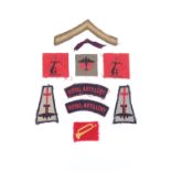 A small group of Second World War anti-aircraft divisional and other cloth insignia