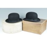 Vintage bowler hats by McLaren and Son of Glasgow and McKenzie of Dundee Dundee