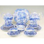 A Spode Italian ware teaset, approximately thirty seven items