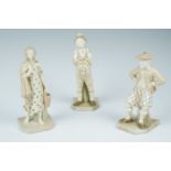 Three Royal Worcester blush ivory figurines, 1874, 835 and one other, tallest 18 cm