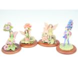 Four Border Fine Arts flower fairies, tallest 15 cm