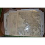 Collection of approximately two hundred and fifty loose 18th and 19th Century foreign maps and