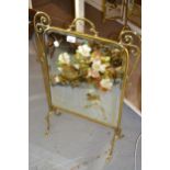 Victorian mirror inset brass firescreen No chips or cracks to the glass
