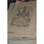 Large quantity of unframed engravings, prints, maps etc., mainly 19th Century