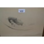 Charles Sainton, signed silverpoint drawing, ' A Gossamer Fairy ', together with a watercolour of