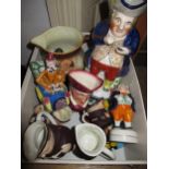 Collection of various pottery of toby jugs by Royal Doulton, Goebel and others