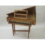 Mid 20th Century walnut cased harpsichord (no makers label or marks), 39ins x 29ins x 33ins