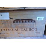 Unopened case of twelve bottles, Chateau Talbot, 2012