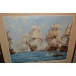 Montague Dawson, signed Limited Edition colour print ' Battle of Trafalgar ', 29ins x 36ins