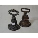 Two Georgian painted cast iron door stops, the tallest 7.75ins