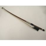 Violin or cello bow, stamped to the shaft and to the nickel mounted ebony frog ' Dodd ', 24.5ins