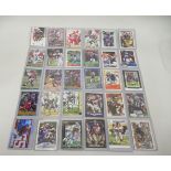 Group of thirty American football signed cards