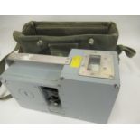 Mid 20th Century geiger counter in a canvas case with military markings
