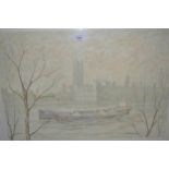 Jeremy King, pair of signed artists proof prints, views on the Thames at Westminster, 23 of 25 and