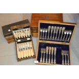 Miscellaneous boxed 19th and 20th Century servers and flatware etc.