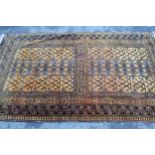 Afghan Ersari gold ground rug, 6ft 6ins x 3ft 8ins approximately, together with a small South West