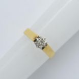 18ct Yellow gold solitaire diamond set ring Size L1/2 Weight - 3.8g