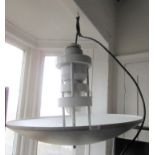 20th Century grey metal and composite large hanging lantern