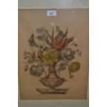 Set of four coloured engravings, floral still life, after N. Robert, 17ins x 13ins, gilt framed,