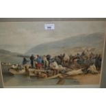 Set of four 19th Century lithographs, Colnaghi's Authentic Series, ' Embarkation of the Sick at