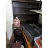 Reproduction oak dresser with shelf back