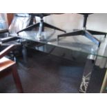 Good quality 20th Century rectangular glass and chromium coffee table, 47ins x 25.5ins x 20.5ins