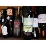 Three bottles of Contino Reserva 2007 Rioja and six other miscellaneous wines and ports