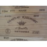 Unopened case of twelve half bottles, Chateau Rieussec Premier Grand Cru Sauterne 2010