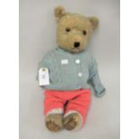 Early 20th Century articulated plush covered teddy bear