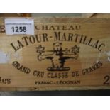 Unopened case of six bottles, Chateau Latour-Martillac Grand Cru Classe de Graves Pessac-Leongnan,