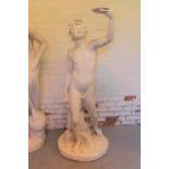 Large cast concrete simulated marble figure of Bacchus, 61ins high, (some damages)