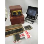 19th Century mahogany cased Bioscope stereo viewer by Smith, Deck & Beck, together with a small