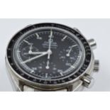 Gentleman's Omega Speedmaster stainless steel automatic wristwatch on bracelet strap, the dial