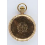 9ct Gold cased full hunter pocket watch, the enamel dial with Roman numerals and subsidiary