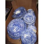 Two boxes containing a quantity of Copeland Spode Italian pattern dinner and teaware