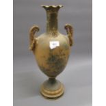 Large Vienna two handled baluster form vase decorated with stylised flowers on a gold ground,