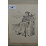James Abbott McNeill Whistler, ' La Robe Rouge ', lithograph for The Studio, 7.5ins x 6ins