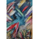Stevie Parker, 20th Century abstract study, signed with monogram, 36ins x 24ins, housed in an