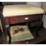 1920's Mahogany boxseat piano stool