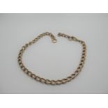 15ct Rose gold curb link watch chain (at fault), 69g